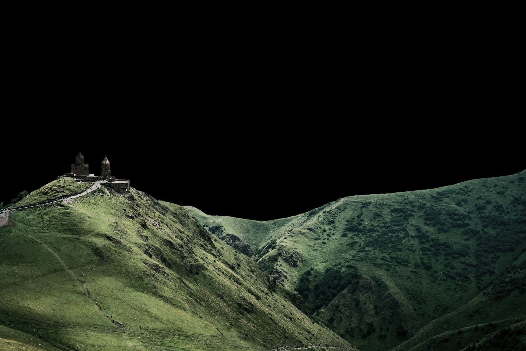 Les collines boisées qui entourent le site, au-dessus de Tbilissi